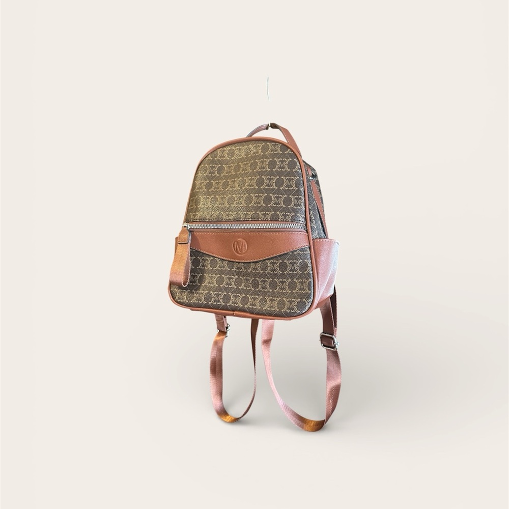 Stylish Brown Patterned Women's Backpack - image 1